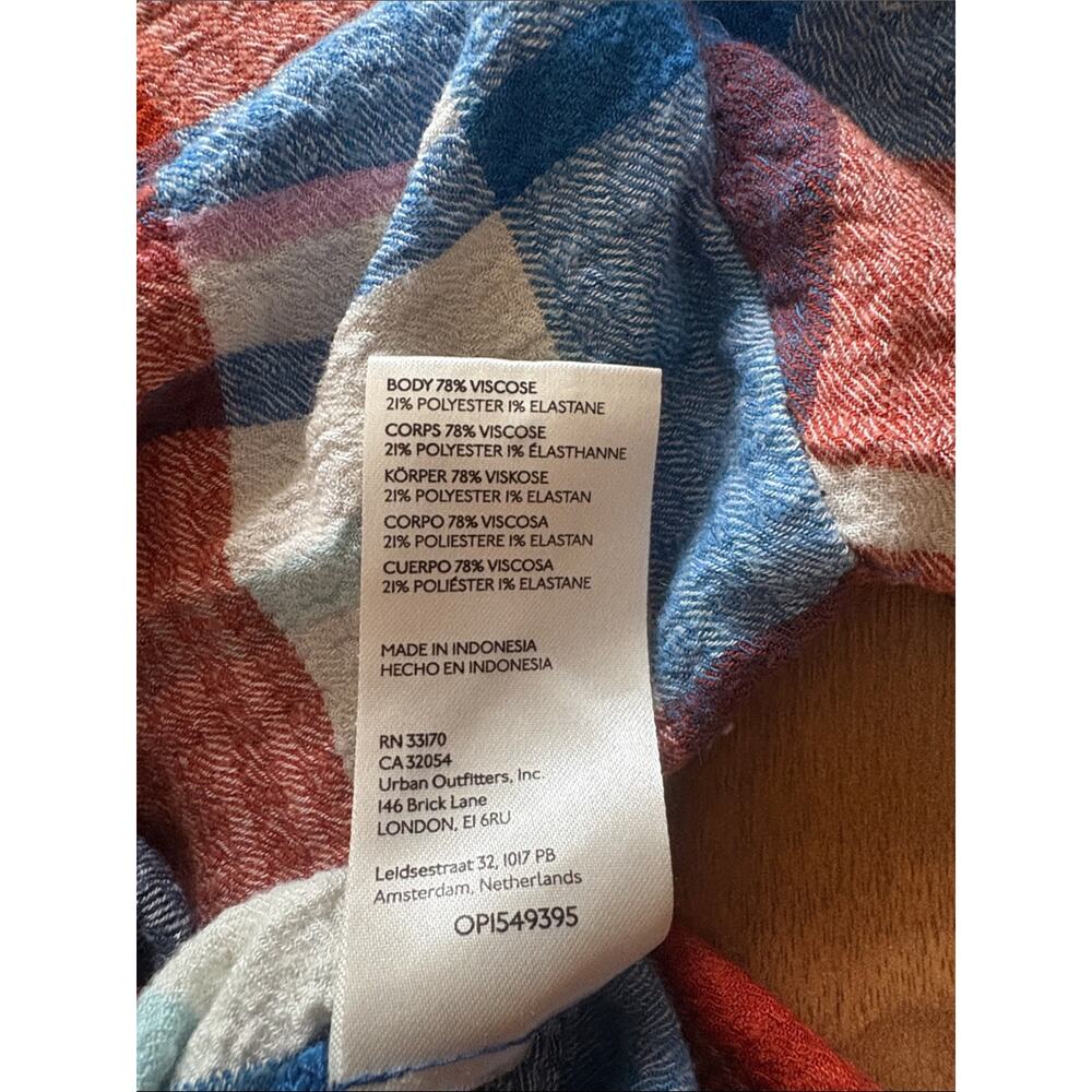 Pilcro By Anthropologie Woman’s Rainbow Plaid Button-Up Shirt - Red, Blue, Cream - Picture 13 of 13